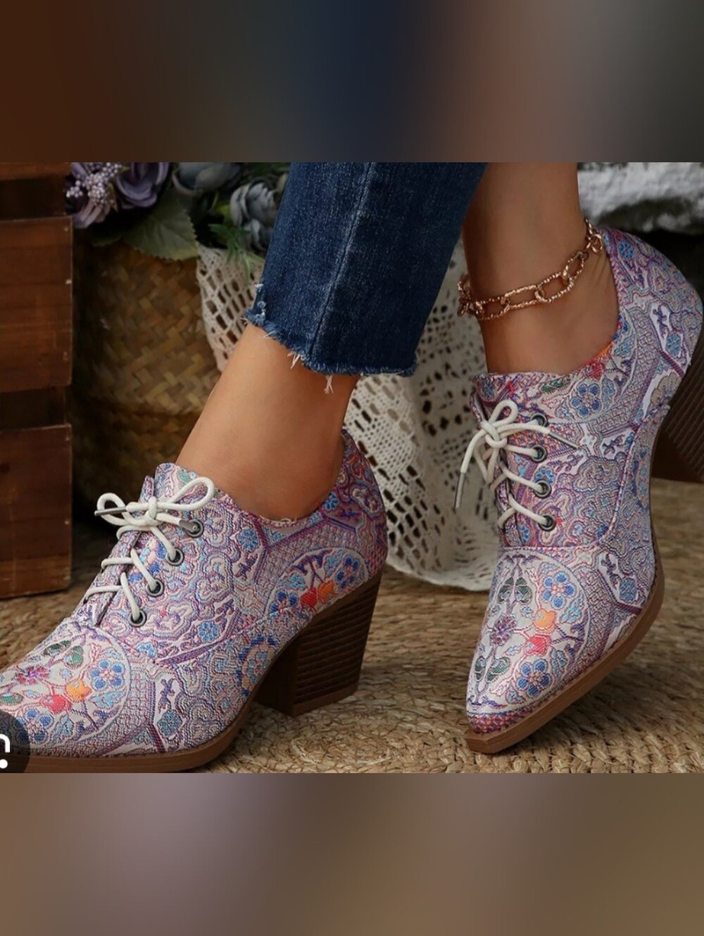 Nwot- Xucatan Floral Embroidered Short Bootie for Women Traditional pattern